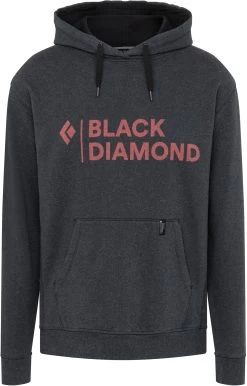 Black Diamond Stacked Logo Hoody Heren, Zwart/grijs