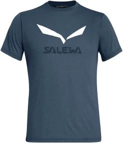 SALEWA Solidlogo Dry T-Shirt Heren, Blauw