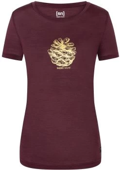 Super.natural Pine Cone Tee Dames, Rood